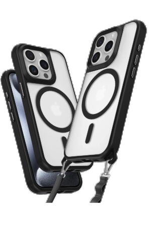 iPhone 15 Pro Max Kılıf Enka Magsafe Silikon Kılıf - Siyah-(5796)