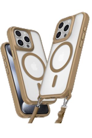 iPhone 15 Pro Max Kılıf Enka Magsafe Silikon Kılıf - Desert-(5796)