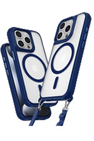 iPhone 15 Pro Max Kılıf Enka Magsafe Silikon Kılıf - Lacivert-(5796)