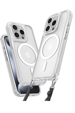 iPhone 15 Pro Max Kılıf Enka Magsafe Silikon Kılıf - Şeffaf-(5796)