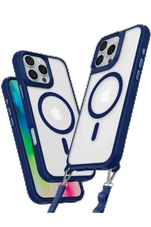 iPhone 16 Pro Kılıf Enka Magsafe Silikon Kılıf - Lacivert-(5796)