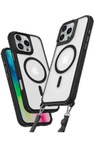 iPhone 16 Pro Max Kılıf Enka Magsafe Silikon Kılıf - Siyah-(5796)