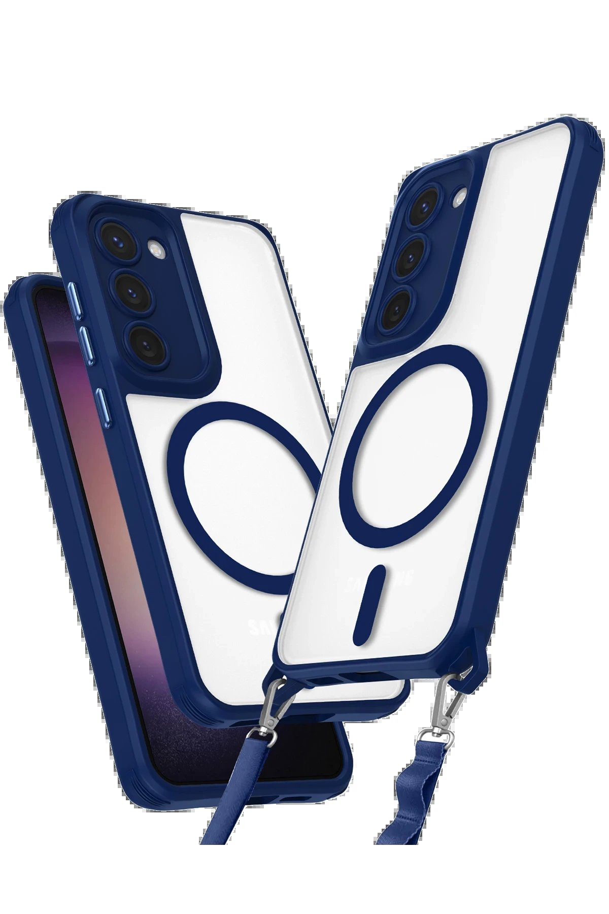 Samsung Galaxy S23 Kılıf Enka Magsafe Silikon Kılıf - Lacivert-(5796)