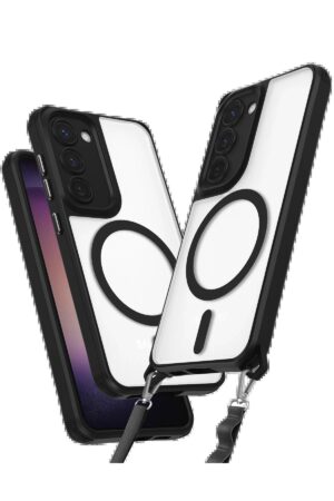 Samsung Galaxy S23 Plus Kılıf Enka Magsafe Silikon Kılıf - Siyah-(5796)