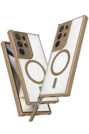 Samsung Galaxy S23 Ultra Kılıf Enka Magsafe Silikon Kılıf - Desert-(5796)