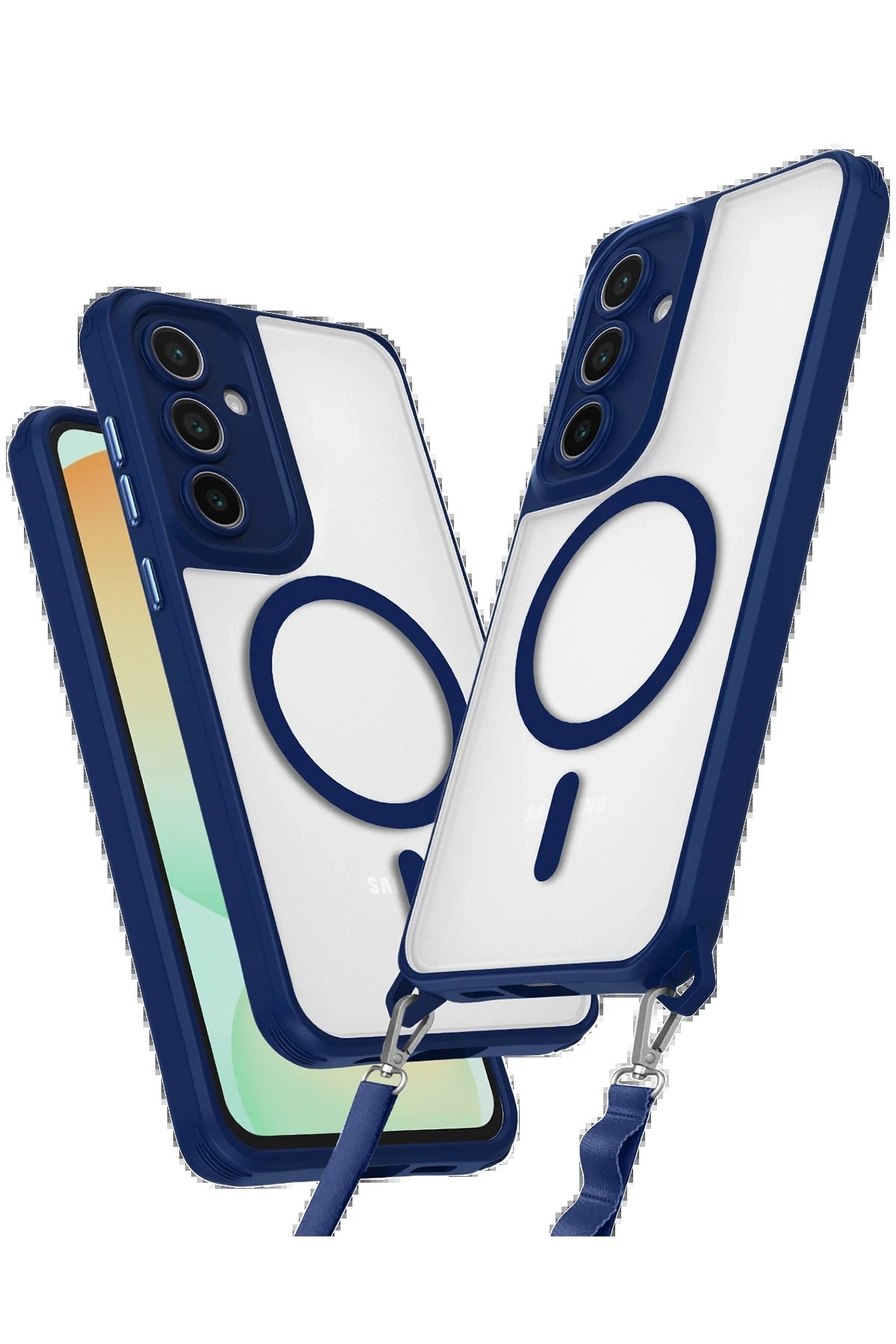 Samsung Galaxy S25 Kılıf Enka Magsafe Silikon Kılıf - Lacivert-(5796)