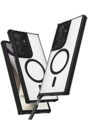 Samsung Galaxy S25 Ultra Kılıf Enka Magsafe Silikon Kılıf - Siyah-(5796)