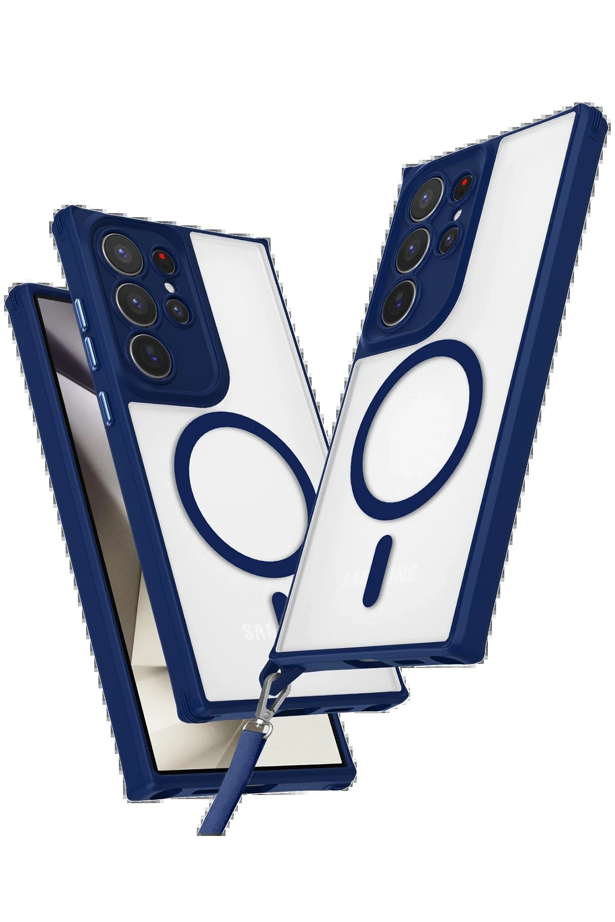 Samsung Galaxy S25 Ultra Kılıf Enka Magsafe Silikon Kılıf - Lacivert-(5796)