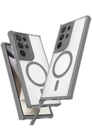 Samsung Galaxy S25 Ultra Kılıf Enka Magsafe Silikon Kılıf - Titan Gri-(5796)