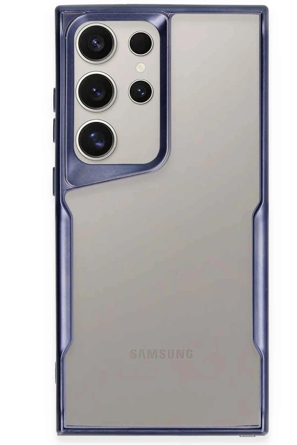 Samsung Galaxy S25 Ultra Kılıf Boyi Silikon Kapak - Lacivert-(5796) - Görsel 3