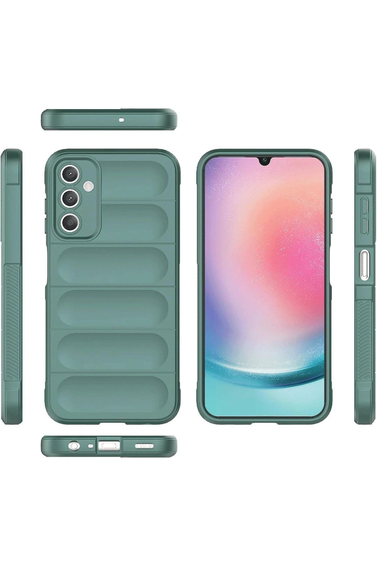 Samsung A36 Kılıf Optimum Silikon - Koyu Yeşil-(5796) - Görsel 3