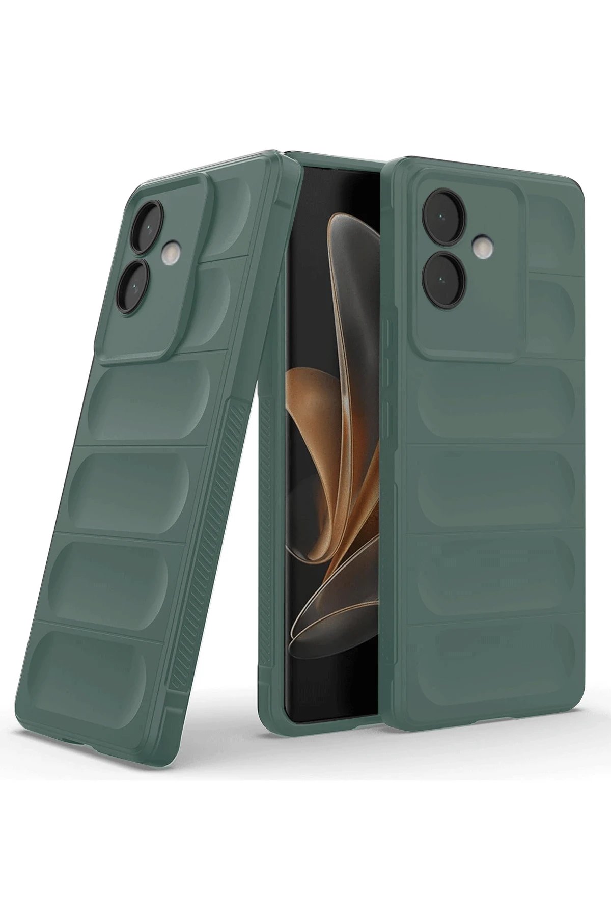 Oppo A3 Kılıf Optimum Silikon - Koyu Yeşil-(5796)