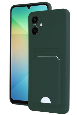 Samsung Galaxy A06 Kılıf Kelvin Kartvizitli Silikon - Koyu Yeşil-(5796)
