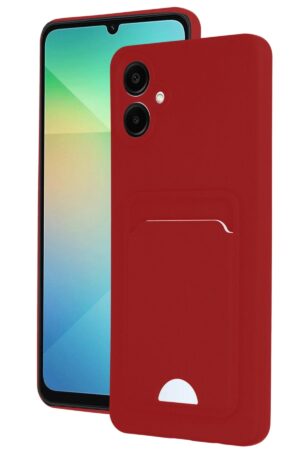 Samsung Galaxy A06 Kılıf Kelvin Kartvizitli Silikon - Kırmızı-(5796)