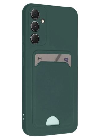 Samsung Galaxy A16 5G Kılıf Kelvin Kartvizitli Silikon - Koyu Yeşil-(5796)