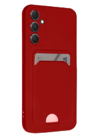Samsung Galaxy A16 5G Kılıf Kelvin Kartvizitli Silikon - Kırmızı-(5796)