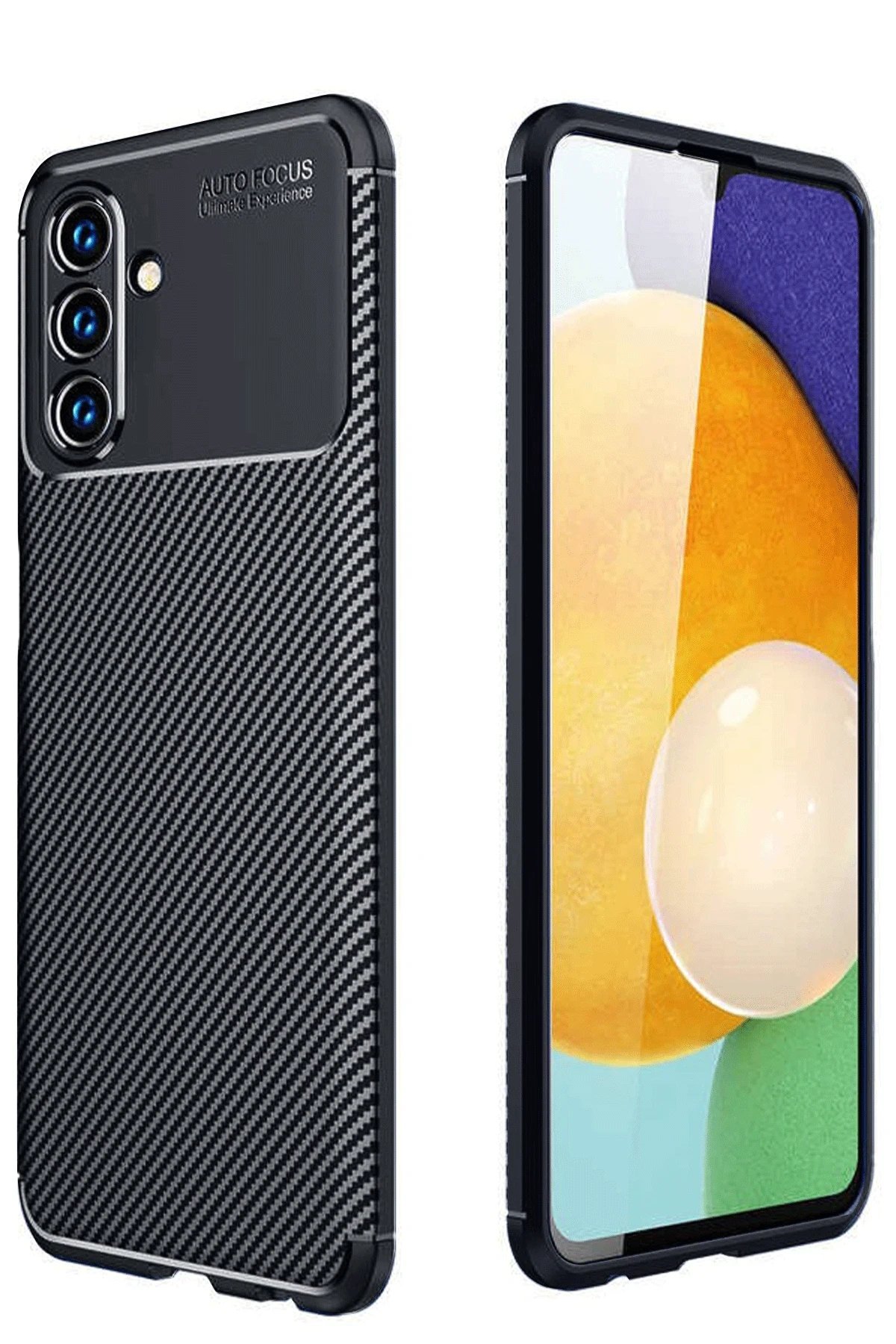 Samsung Galaxy A56 Kılıf Auto Focus Karbon Kapak - Siyah-(5796)