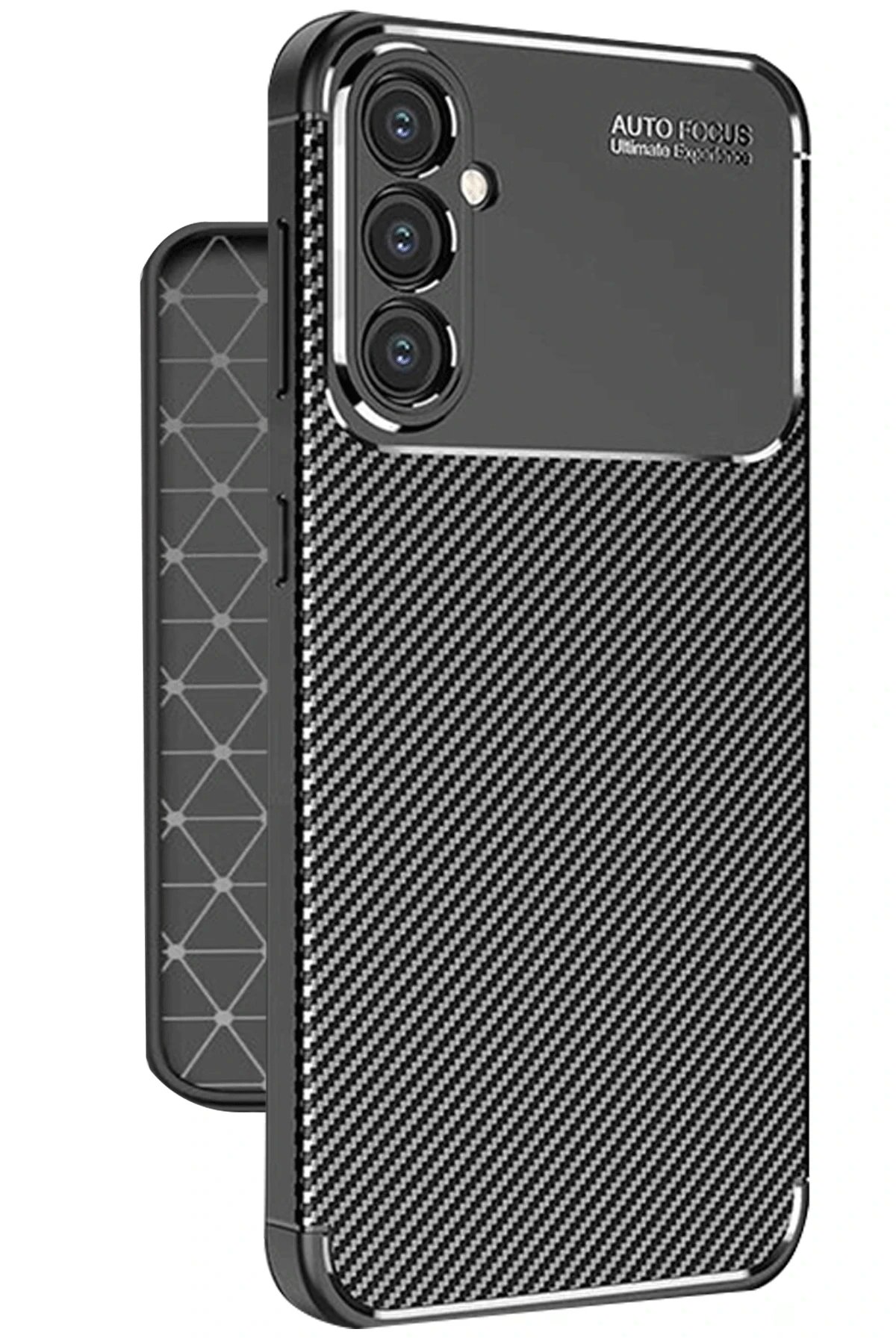 Samsung Galaxy A56 Kılıf Auto Focus Karbon Kapak - Siyah-(5796) - Görsel 2