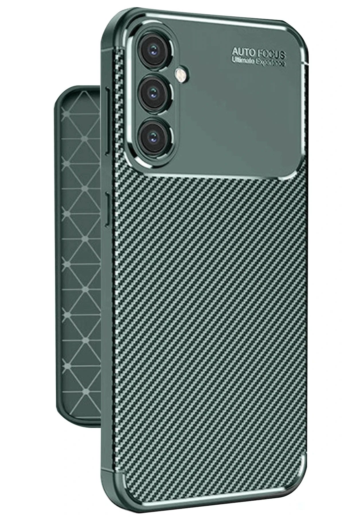 Samsung Galaxy A56 Kılıf Auto Focus Karbon Kapak - Koyu Yeşil-(5796) - Görsel 2