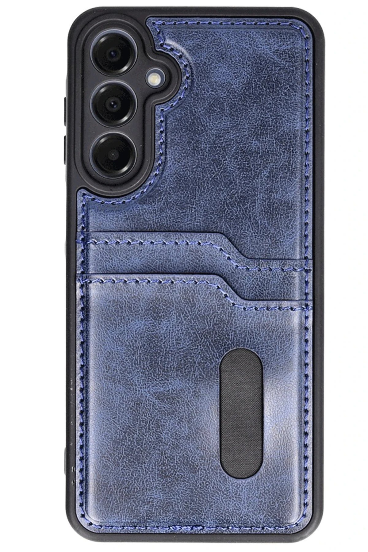 Samsung Galaxy A56 Kılıf Sara Kartvizitli Deri Kılıf - Lacivert-(5796) - Görsel 2