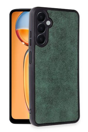 Samsung Galaxy A56 Kılıf Aras Deri Kapak - Koyu Yeşil-(5796)