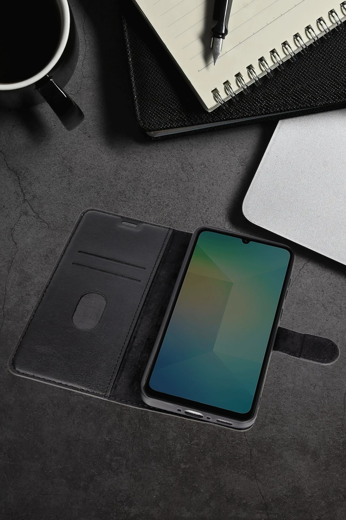 Samsung Galaxy A26 Kılıf Trend S Plus Kapaklı Kılıf - Siyah-(5796) - Görsel 4