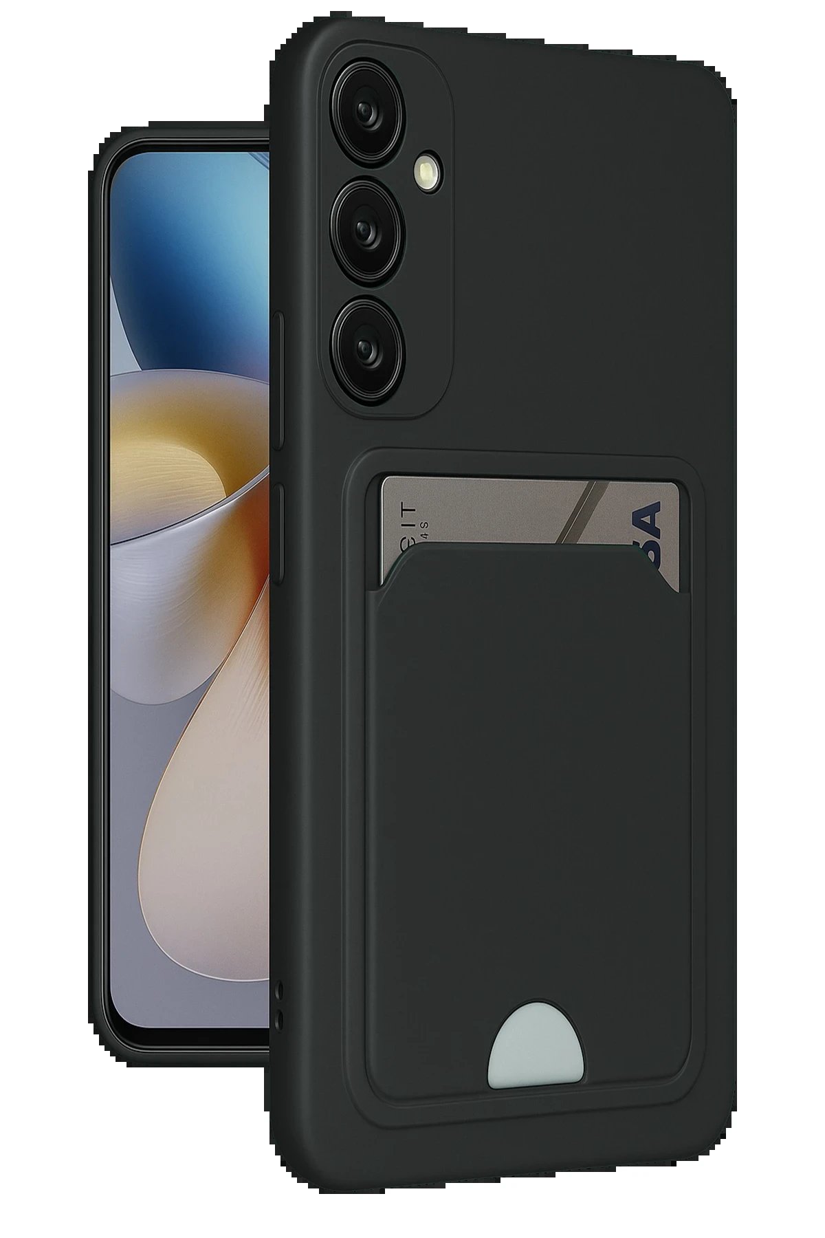 Samsung Galaxy A26 Kılıf Kelvin Kartvizitli Silikon - Siyah-(5796) - Görsel 2