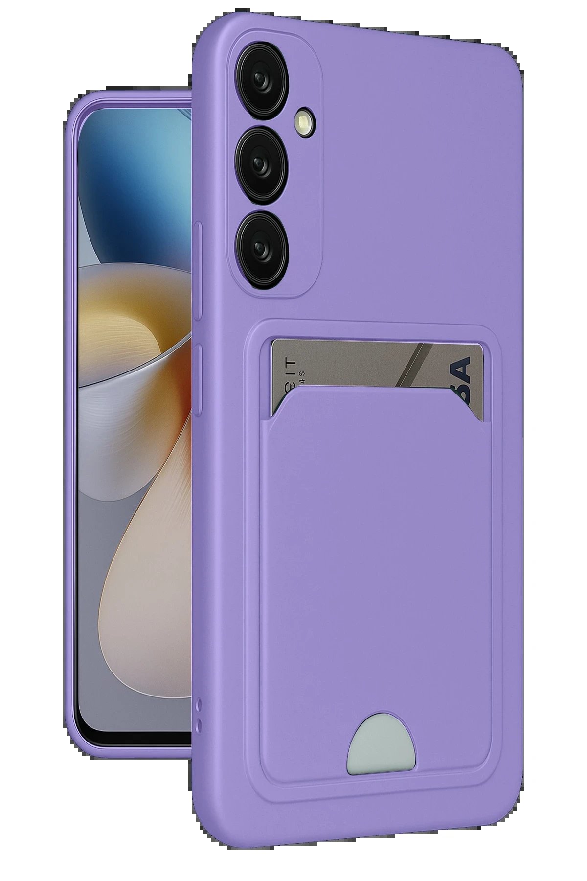 Samsung Galaxy A26 Kılıf Kelvin Kartvizitli Silikon - Lila-(5796)