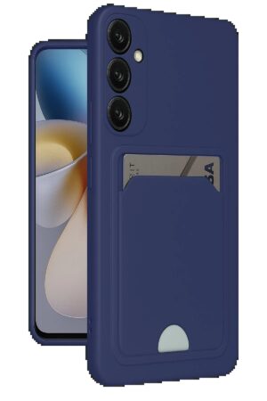 Samsung Galaxy A56 Kılıf Kelvin Kartvizitli Silikon - Lacivert-(5796)