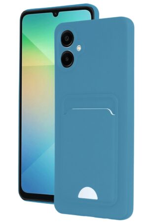 Samsung Galaxy A06 Kılıf Kelvin Kartvizitli Silikon - Mavi-(5796)