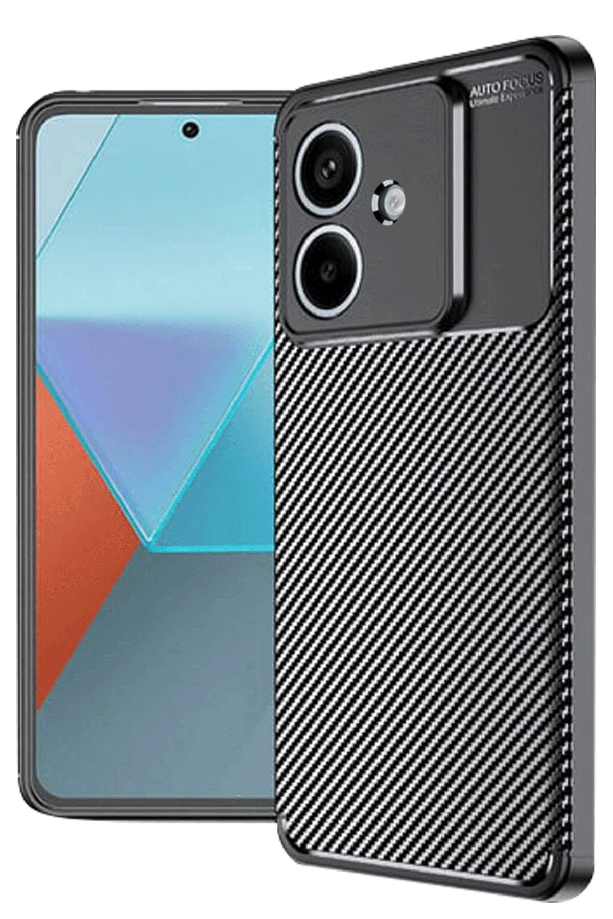 Oppo A3 Kılıf Auto Focus Karbon Kapak - Siyah-(5796)