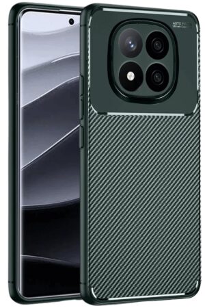 Xiaomi Redmi Note 14 Pro 5G Kılıf Auto Focus Karbon Kapak - Koyu Yeşil-(5796)