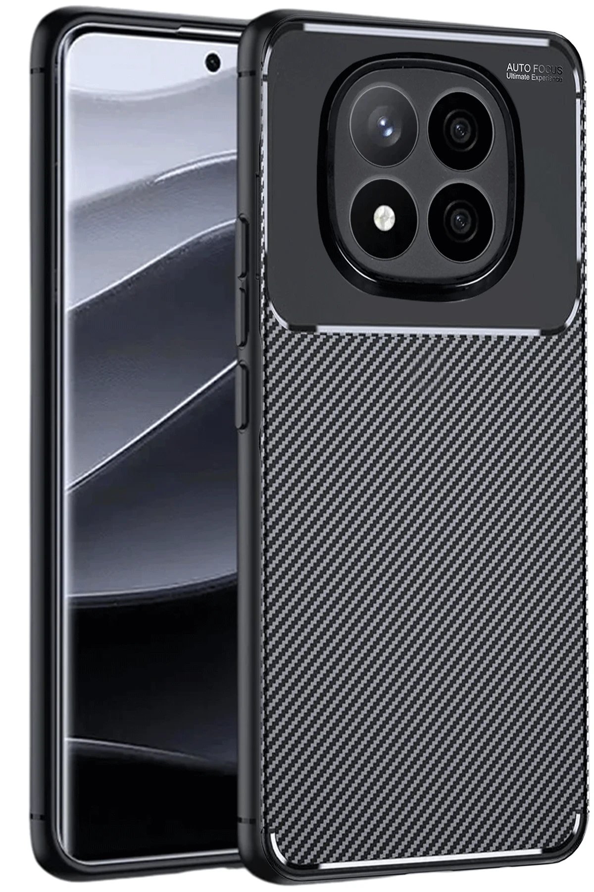 Xiaomi Redmi Note 14 Pro Plus Kılıf Auto Focus Karbon Kapak - Siyah-(5796) - Görsel 2