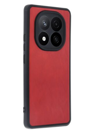 Xiaomi Redmi Note 14 Pro 5G Kılıf Aras Deri Kapak - Kırmızı-(5796)