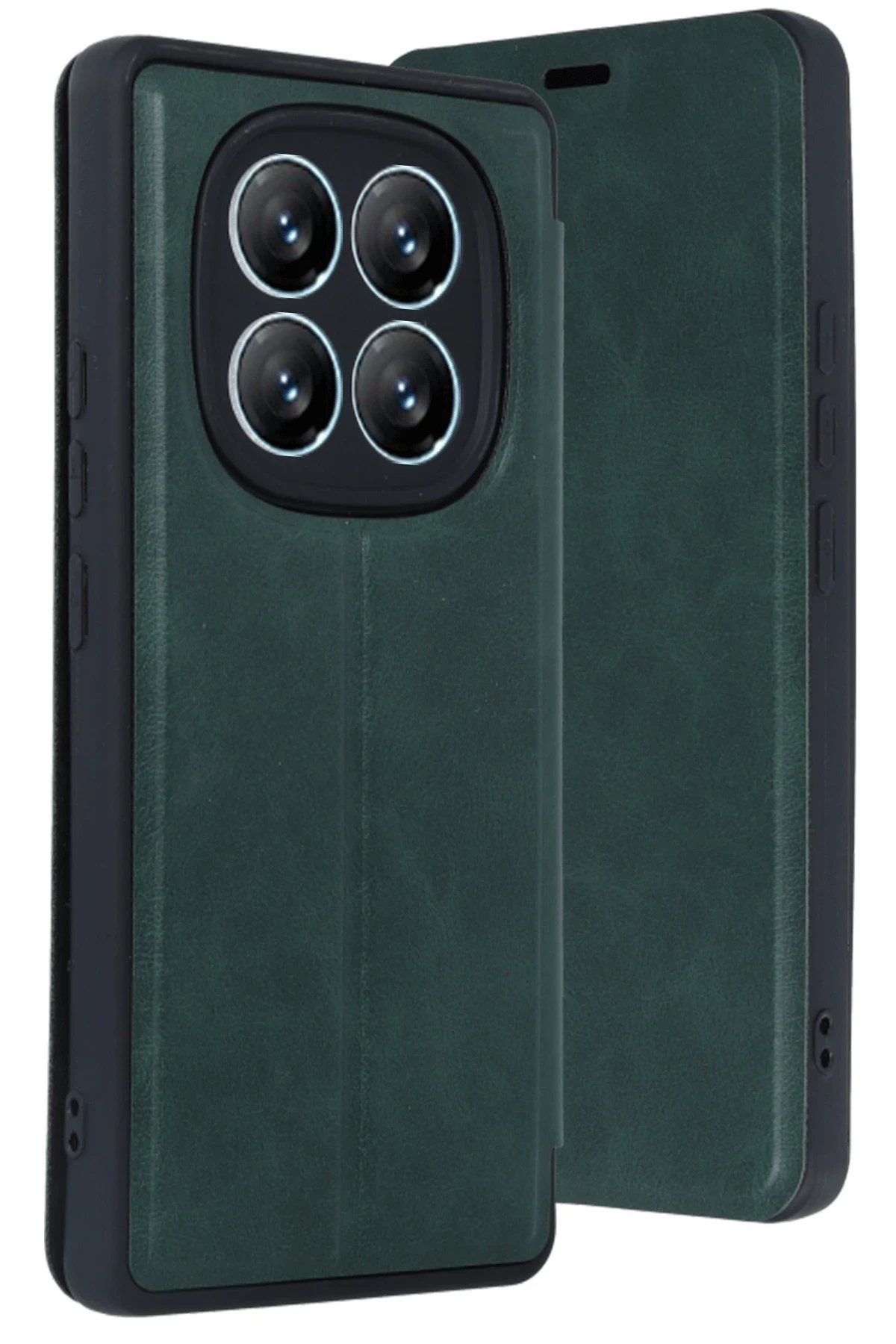 Xiaomi Redmi Note 14 Pro 5G Kılıf Flip Cover - Koyu Yeşil-(5796) - Görsel 5