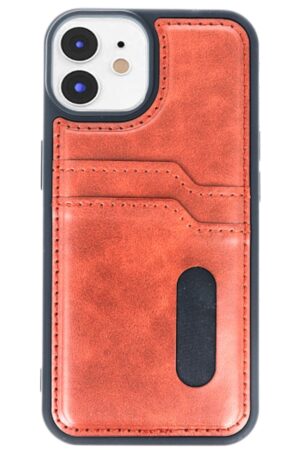iPhone 11 Kılıf Sara Kartvizitli Deri Kılıf - Taba-(5796)