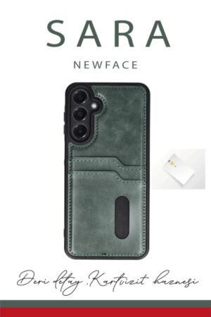 Samsung Galaxy A35 5G Kılıf Sara Kartvizitli Deri Kılıf - Lacivert-(5796)