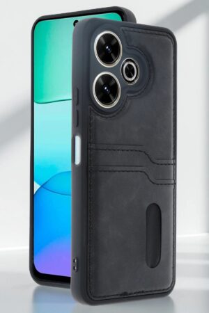 Xiaomi Redmi 13 4G Kılıf Sara Kartvizitli Deri Kılıf - Lacivert-(5796)