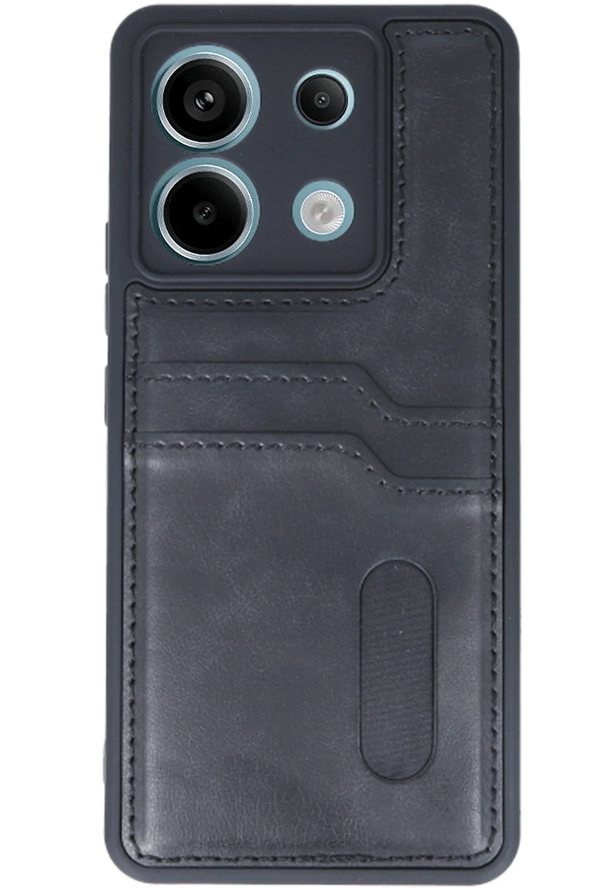 Xiaomi Redmi Note 13 Pro 5G Kılıf Sara Kartvizitli Deri Kılıf - Siyah-(5796) - Görsel 2