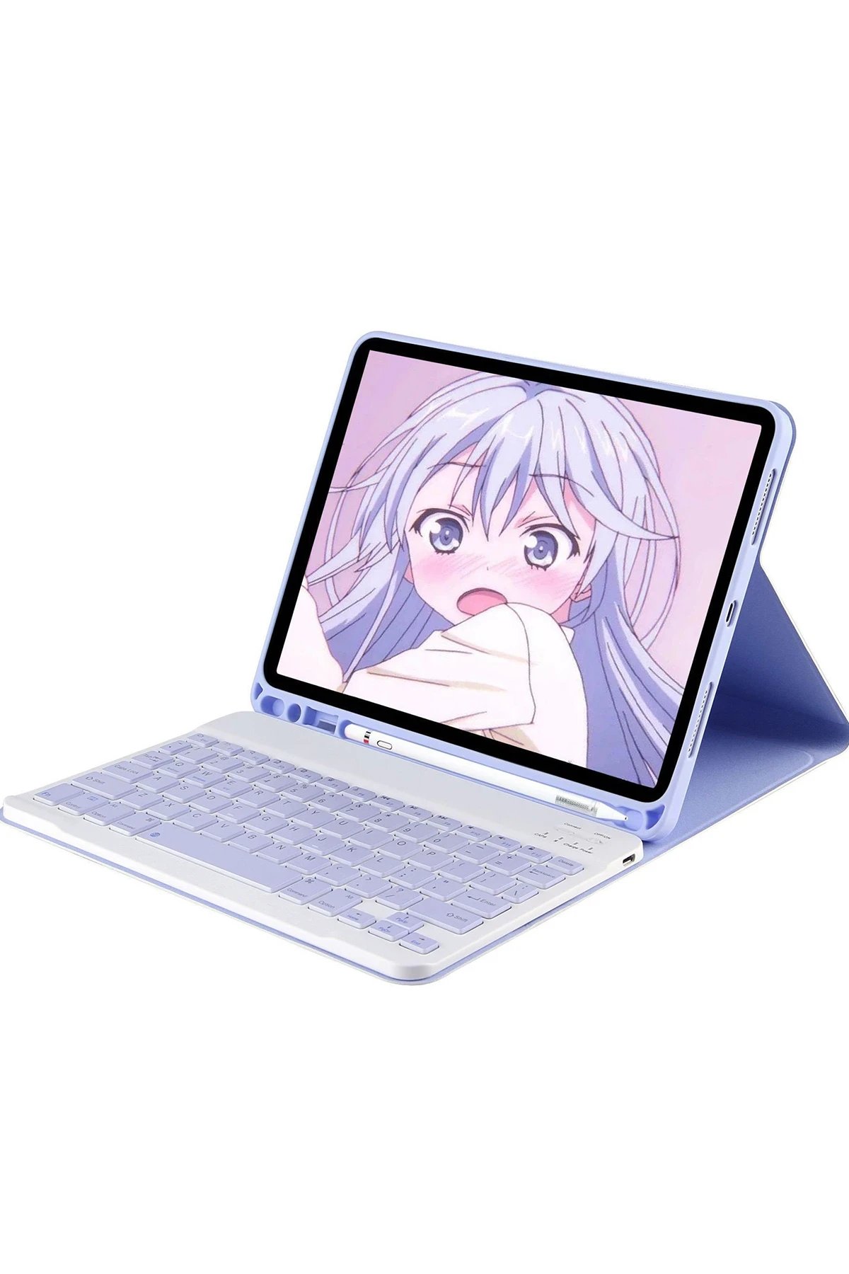 iPad Pro 11 (2022) Kılıf KC01 Smart Klavyeli Tablet Kılıfı - Lila-(5796)