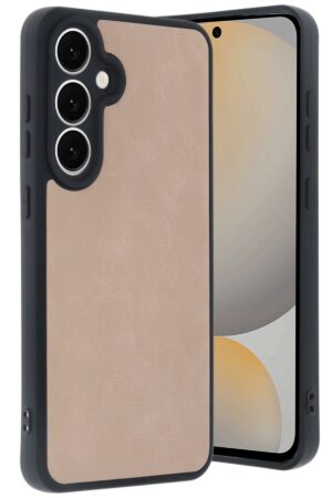 Samsung Galaxy S24 FE Kılıf Aras Deri Kapak - Pudra-(5796)