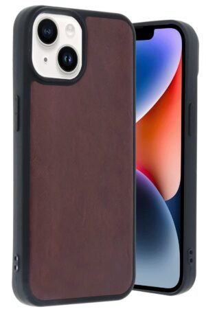 iPhone 14 Kılıf Aras Deri Kapak - Bordo-(5796)