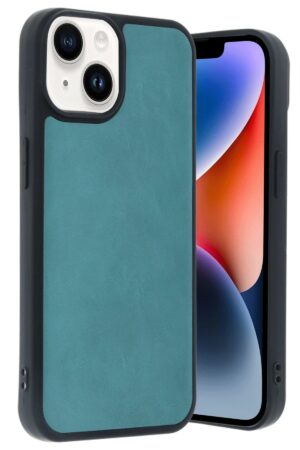 iPhone 14 Kılıf Aras Deri Kapak - Açık Yeşil-(5796)