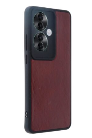Oppo Reno 11F Kılıf Aras Deri Kapak - Bordo-(5796)