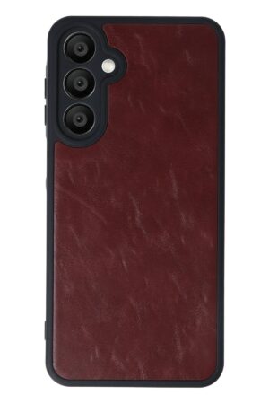 Samsung Galaxy A55 5G Kılıf Aras Deri Kapak - Bordo-(5796)