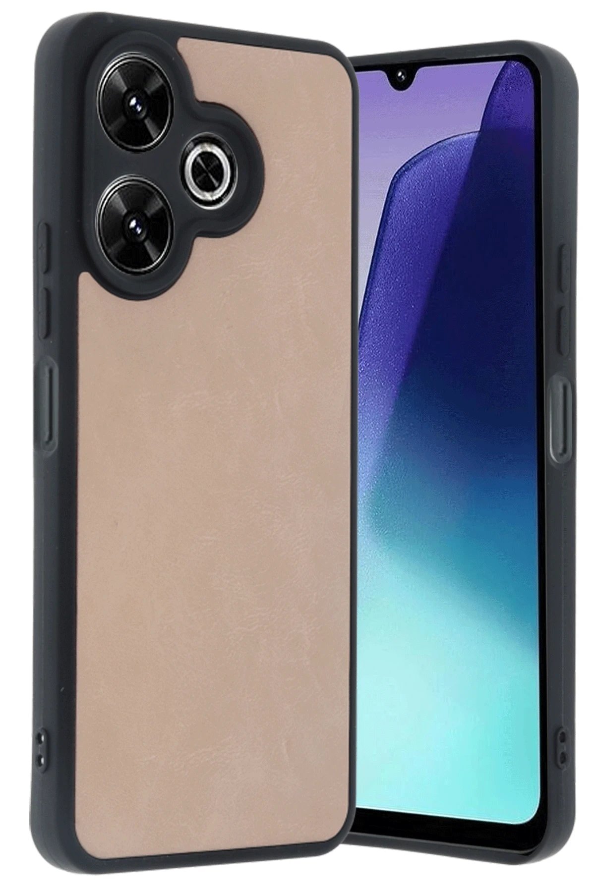 Xiaomi Redmi 13 4G Kılıf Aras Deri Kapak - Pudra-(5796)