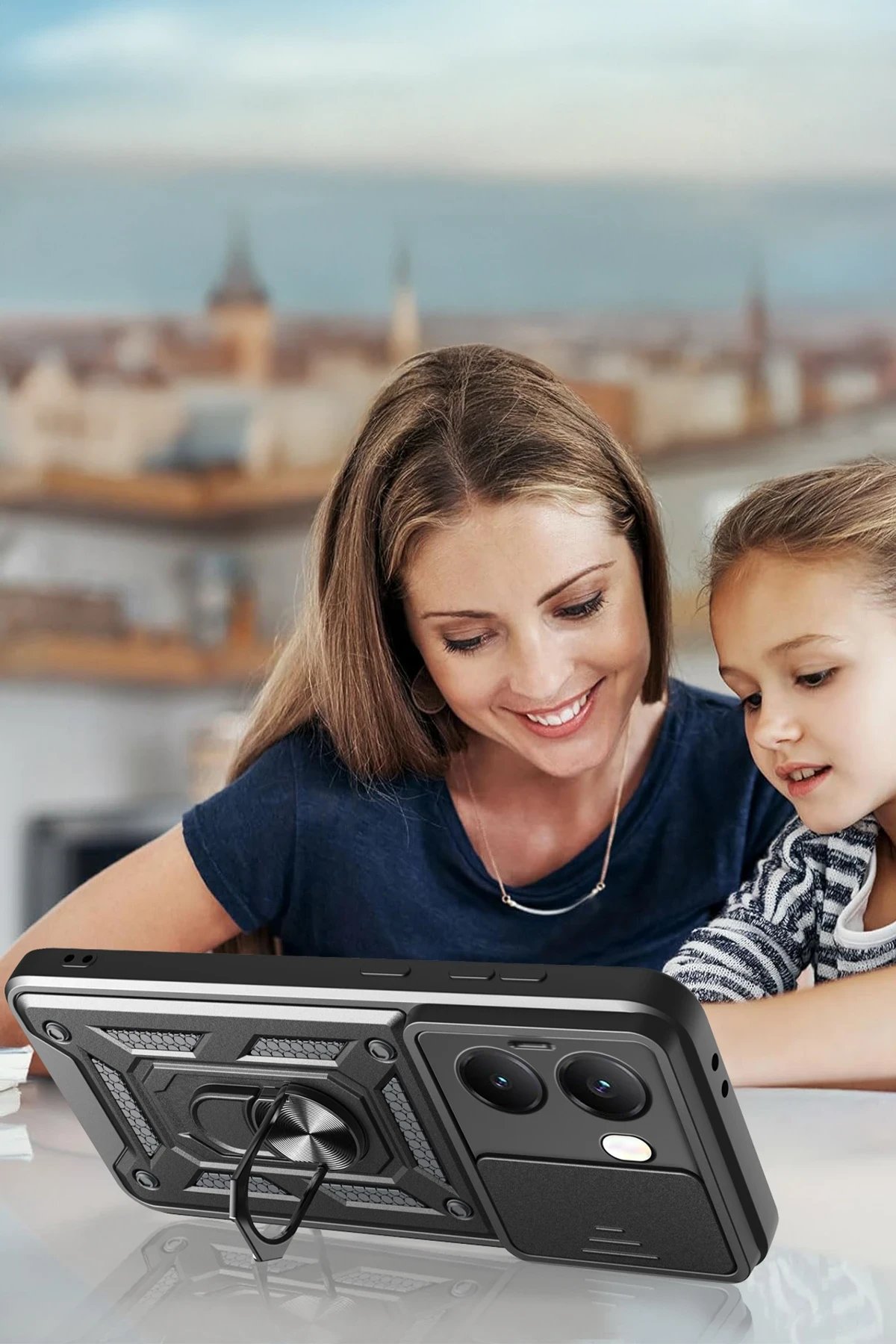 Xiaomi Poco X7 Pro Kılıf Pars Lens Yüzüklü Silikon - Kırmızı-(5796) - Görsel 3