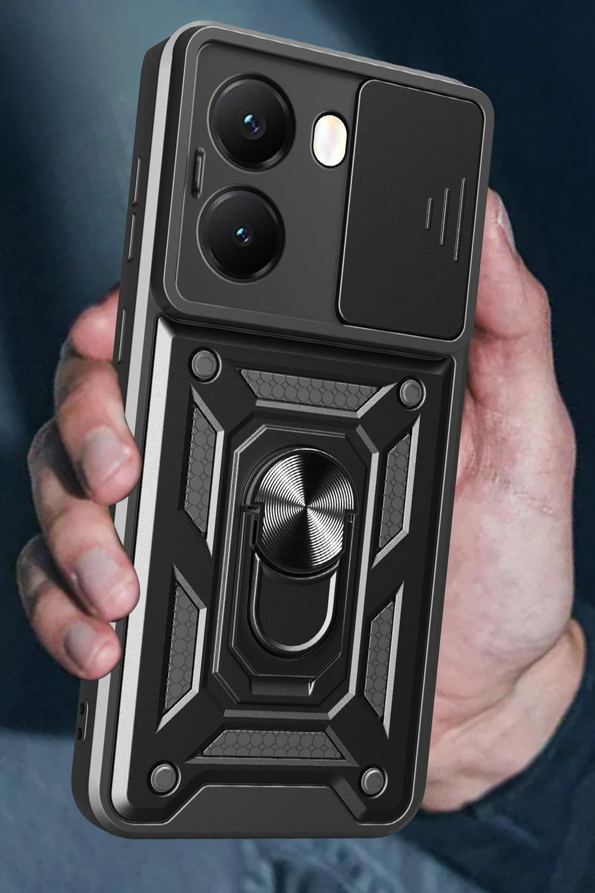 Xiaomi Poco X7 Pro Kılıf Pars Lens Yüzüklü Silikon - Kırmızı-(5796) - Görsel 4