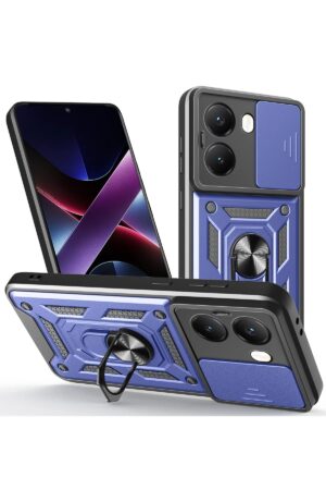 Xiaomi Poco X7 Pro Kılıf Pars Lens Yüzüklü Silikon - Lacivert-(5796)