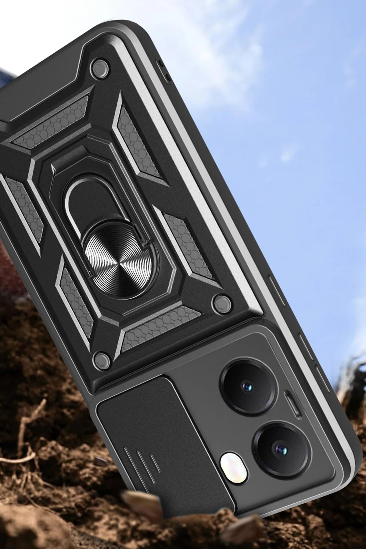 Xiaomi Poco X7 Pro Kılıf Pars Lens Yüzüklü Silikon - Lacivert-(5796) - Görsel 5